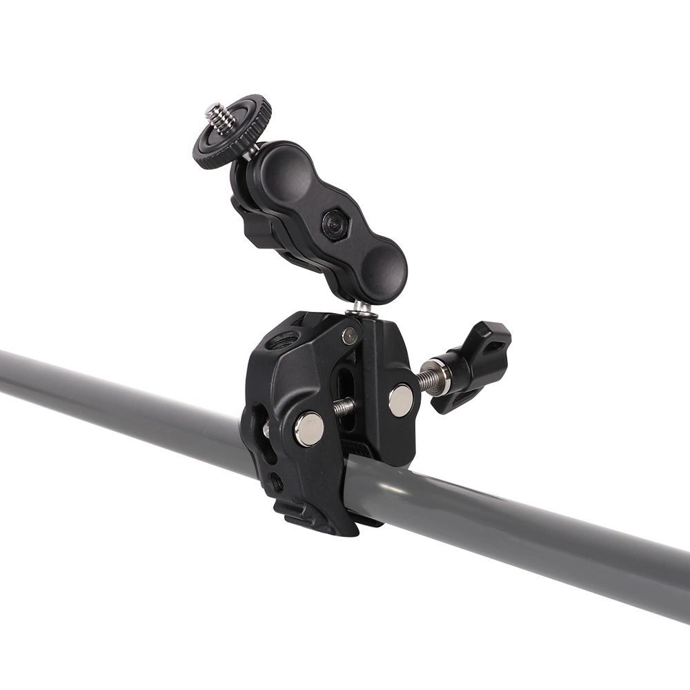 Phone and sports camera holder with clampeng