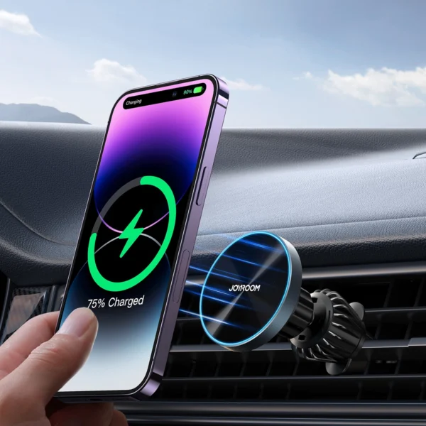 Joyroom magnetic car holder 15W wireless charger for air vent black (JR-ZS240 Pro)eng