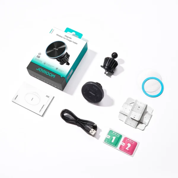 Joyroom magnetic car holder 15W wireless charger for air vent black (JR-ZS240 Pro)eng