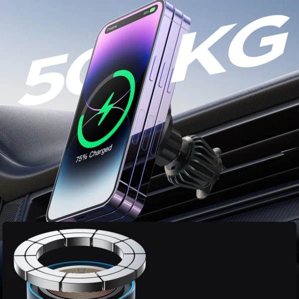 Joyroom magnetic car holder 15W wireless charger for air vent black (JR-ZS240 Pro)eng