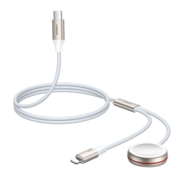 Joyroom 2 in 1 Lightning cable and inductive charger for Apple Watch 1.5m white (S-IW012)eng