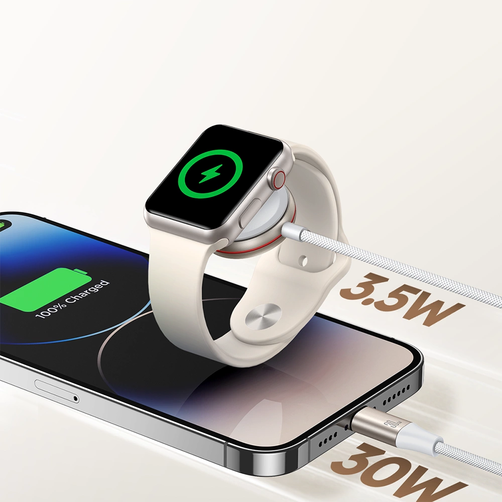 Joyroom 2 in 1 Lightning cable and inductive charger for Apple Watch 1.5m white (S-IW012)eng