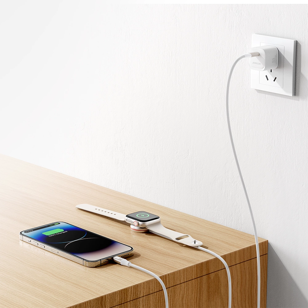 Joyroom 2 in 1 Lightning cable and inductive charger for Apple Watch 1.5m white (S-IW012)eng