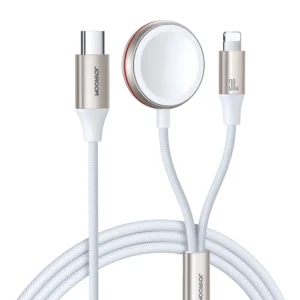 Joyroom 2 in 1 Lightning cable and inductive charger for Apple Watch 1.5m white (S-IW012)eng