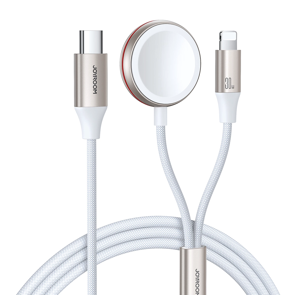 Joyroom 2 in 1 Lightning cable and inductive charger for Apple Watch 1.5m white (S-IW012)eng