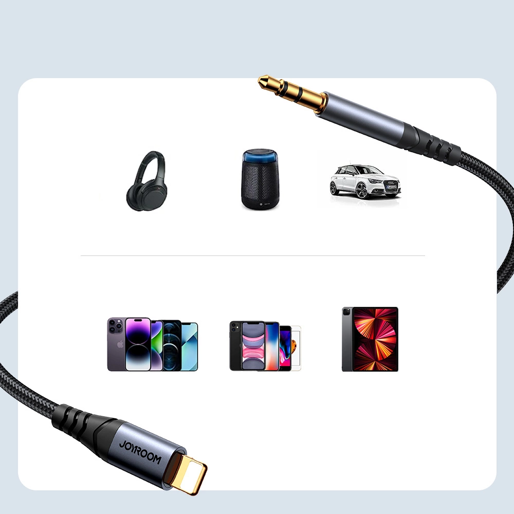 Joyroom Audio Transfer Series SY-A06 mini jack 3.5 mm / Lightning cable 1.2 m - blackeng