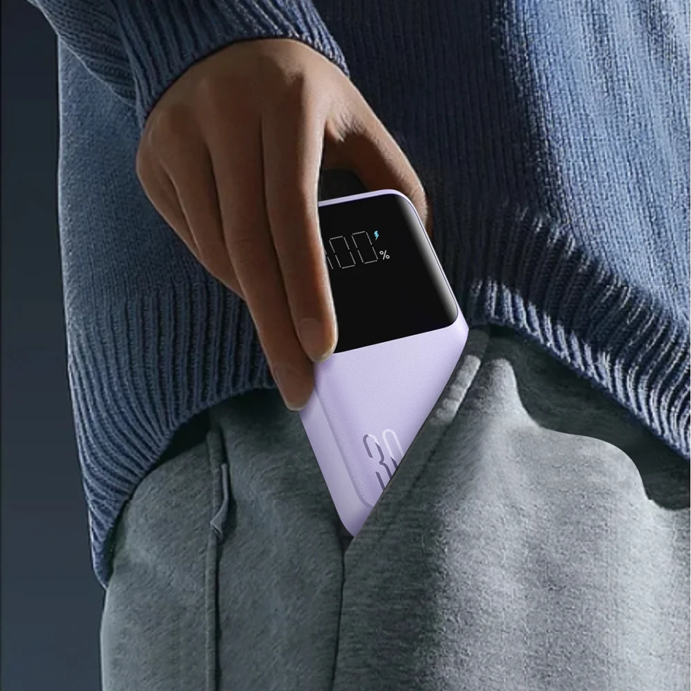 Joyroom JR-PBC06 mini power bank with built-in USB-C / Lightning cables 30W 10000mAh - purpleeng