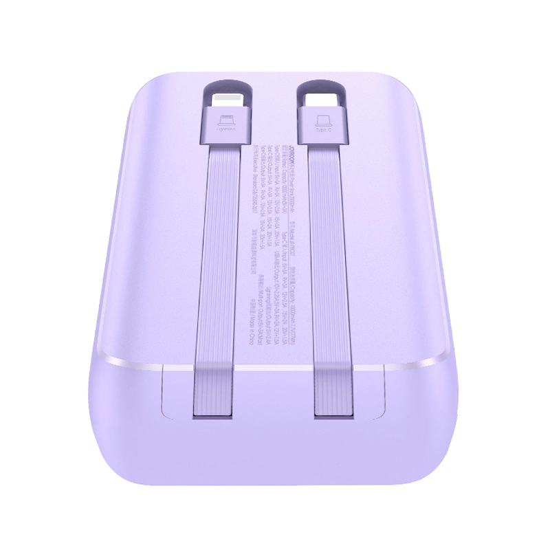 Joyroom JR-PBC06 mini power bank with built-in USB-C / Lightning cables 30W 10000mAh - purpleeng