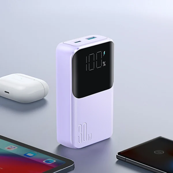 Joyroom JR-PBC06 mini power bank with built-in USB-C / Lightning cables 30W 10000mAh - purpleeng
