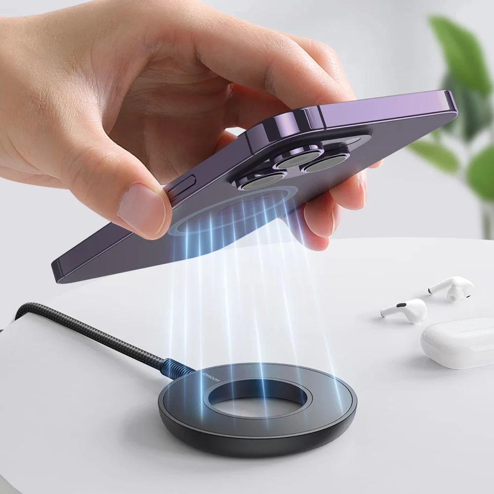 Joyroom wireless magnetic charger 15W black (JR-WQM03)eng