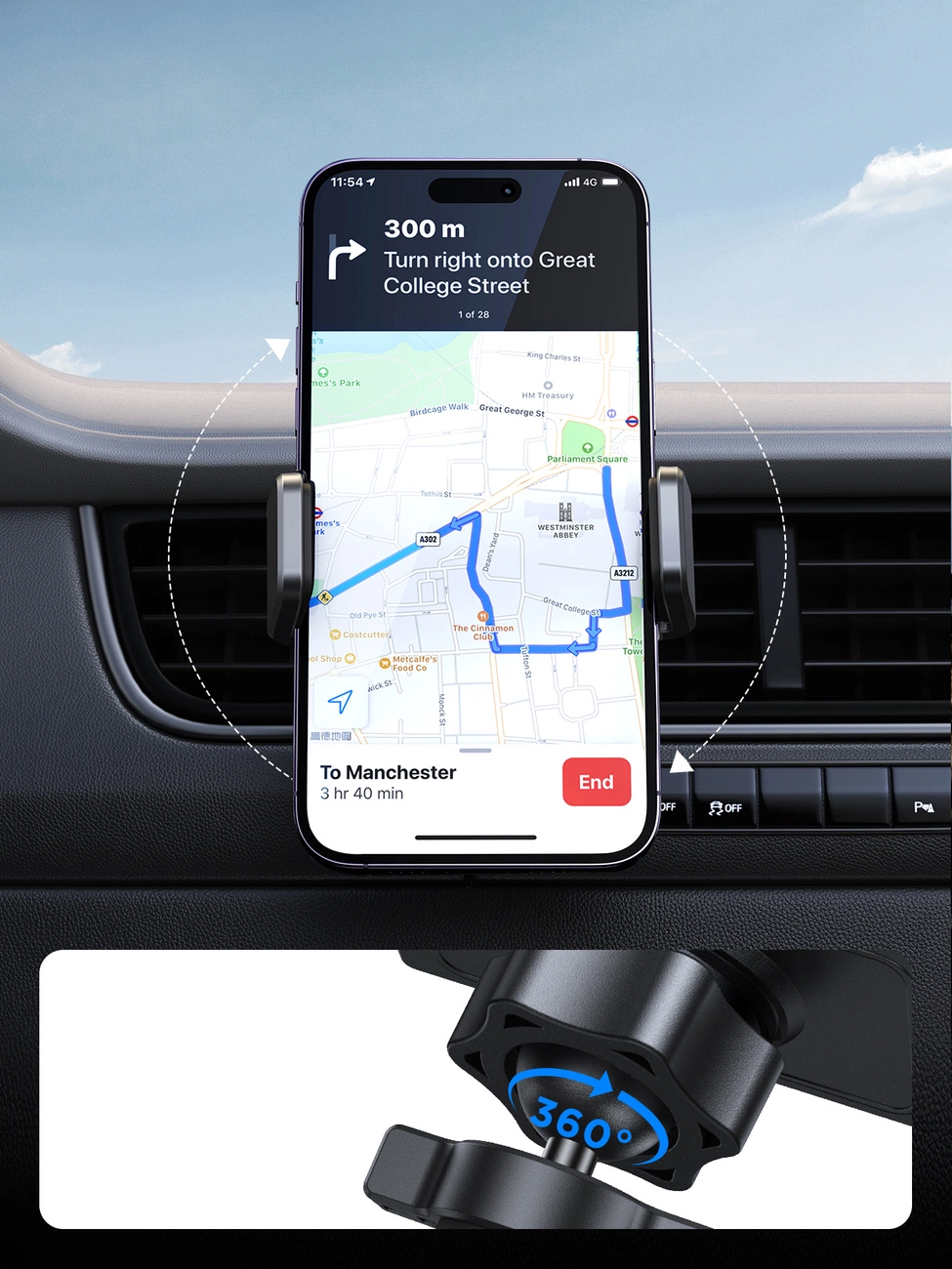 Joyroom car phone holder for air vent black (JR-ZS377)eng