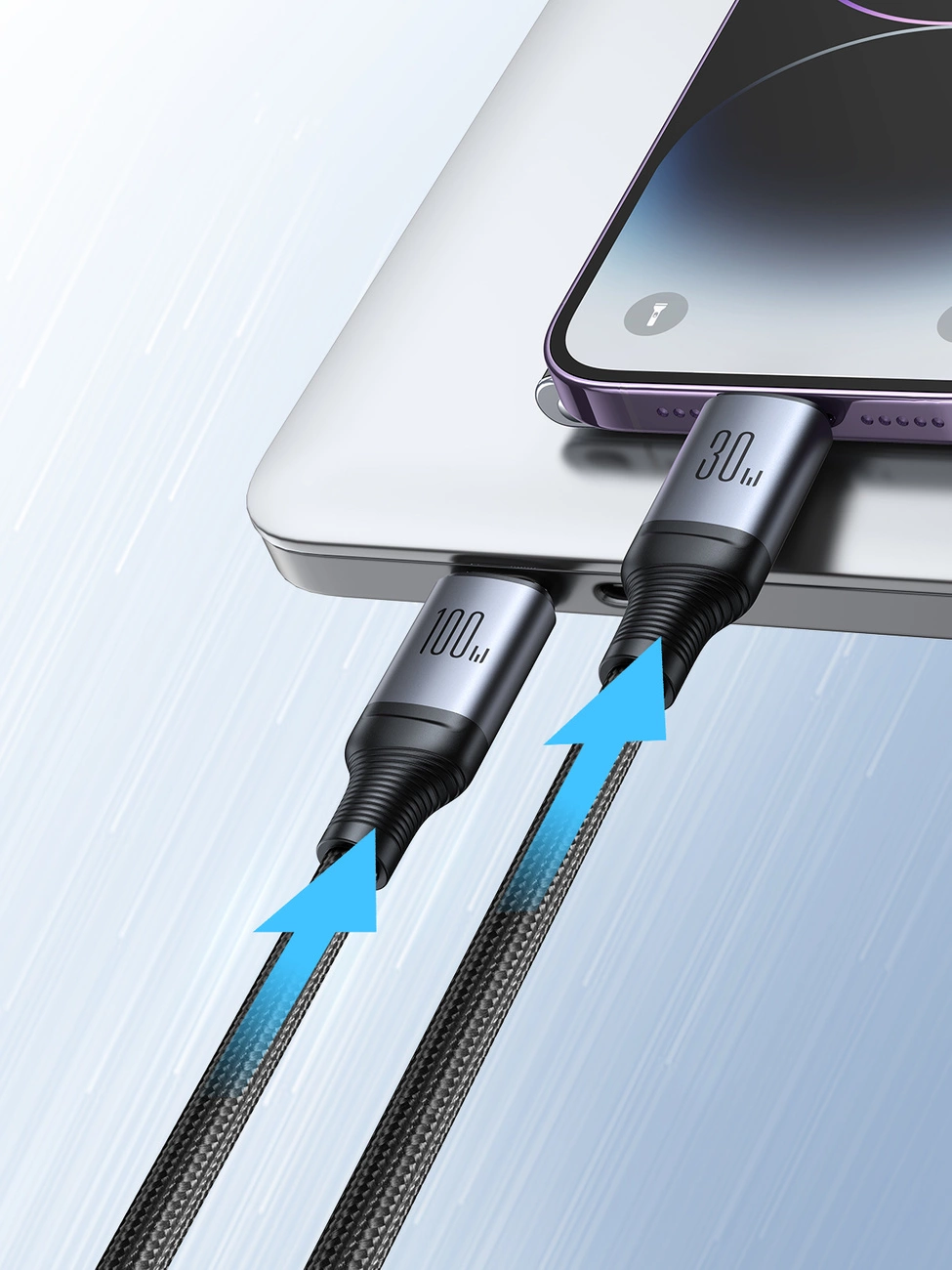 Joyroom Speedy Series S-A21 2in1 USB-C - USB-C / Lightning cable 100W 1.5m - blackeng