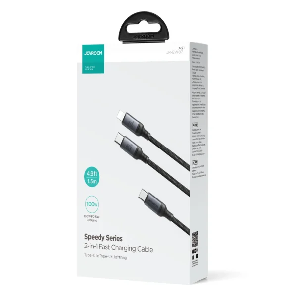 Joyroom Speedy Series S-A21 2in1 USB-C - USB-C / Lightning cable 100W 1.5m - blackeng