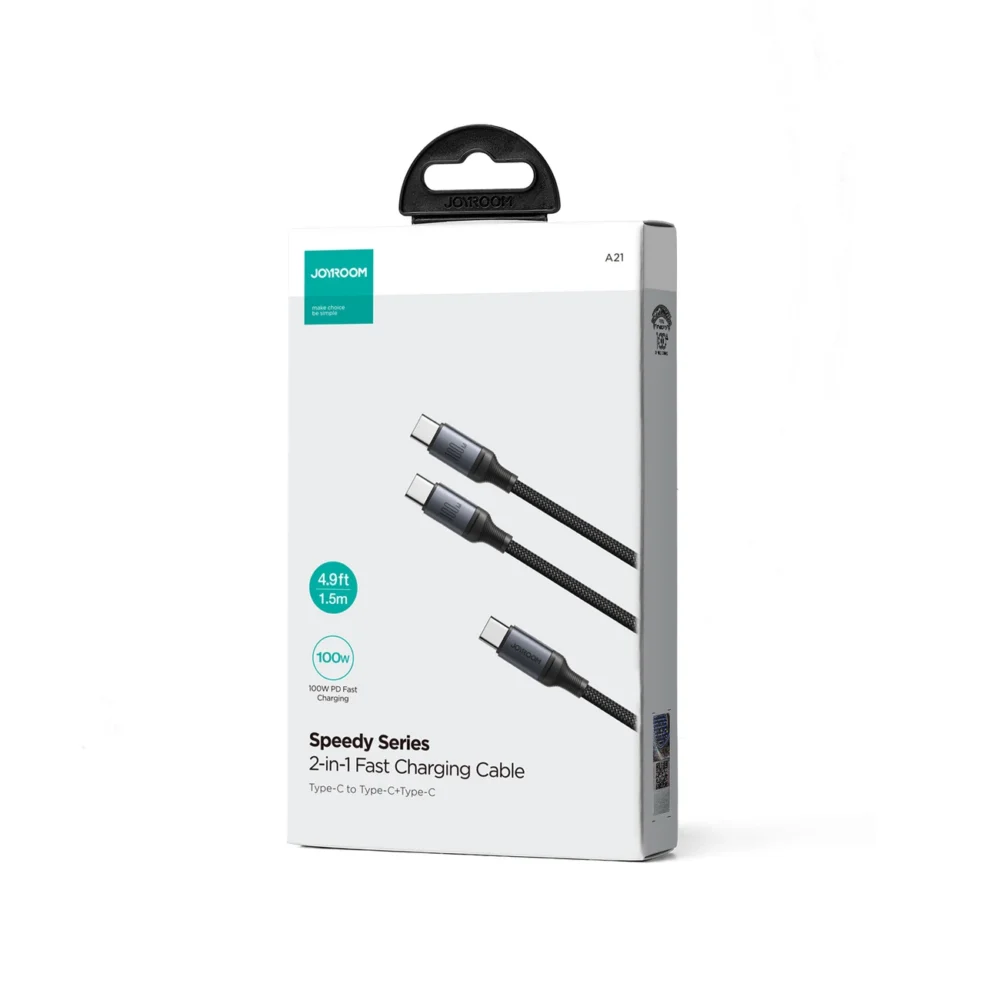 Joyroom Speedy Series S-A21 2in1 USB-C - USB-C / USB-C cable 100W 1.5m - blackeng