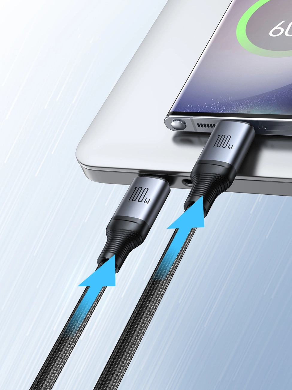 Joyroom Speedy Series S-A21 2in1 USB-C - USB-C / USB-C cable 100W 1.5m - blackeng