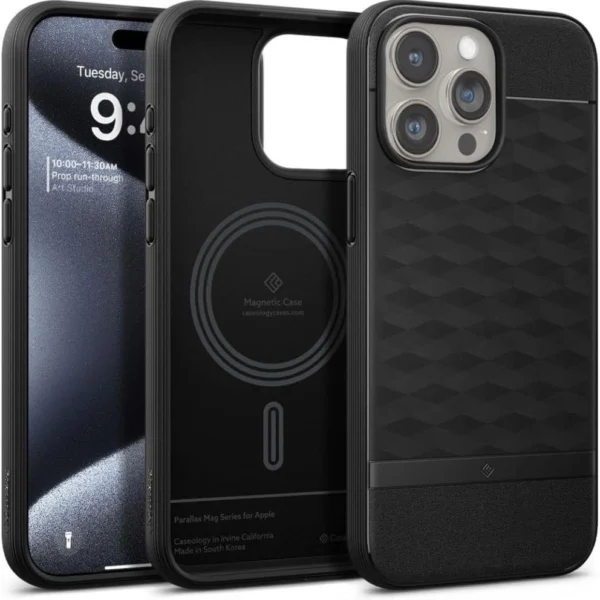 Caseology Parallax Mag Case with MagSafe for iPhone 15 Pro - Matte Blackeng