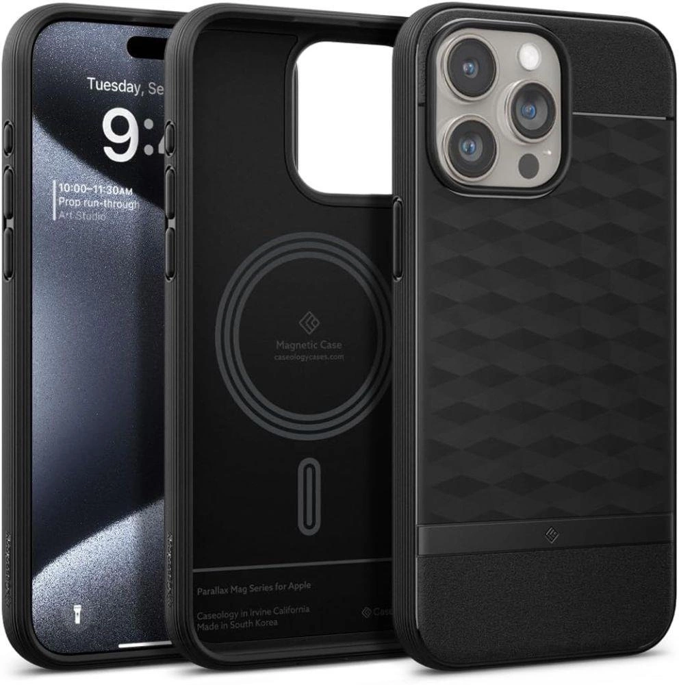 Caseology Parallax Mag Case with MagSafe for iPhone 15 Pro - Matte Blackeng