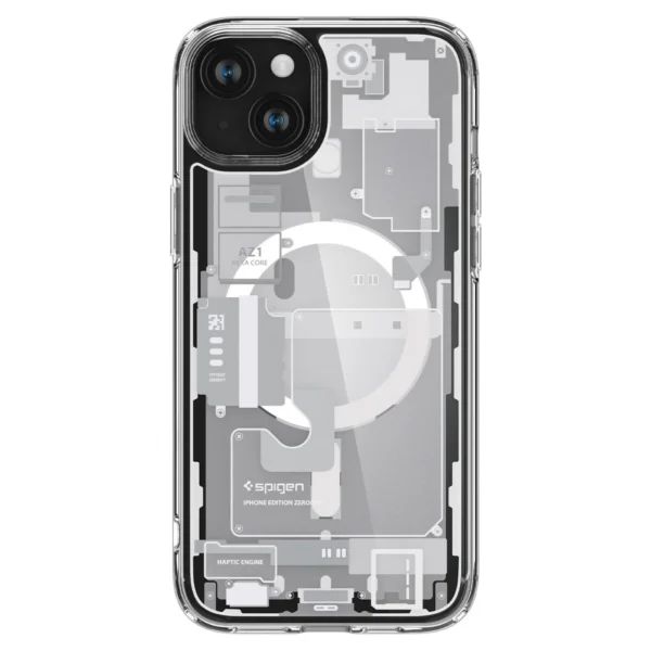 Spigen Ultra Hybrid Mag Case with MagSafe for iPhone 15 Plus - White (Zero One Pattern)eng