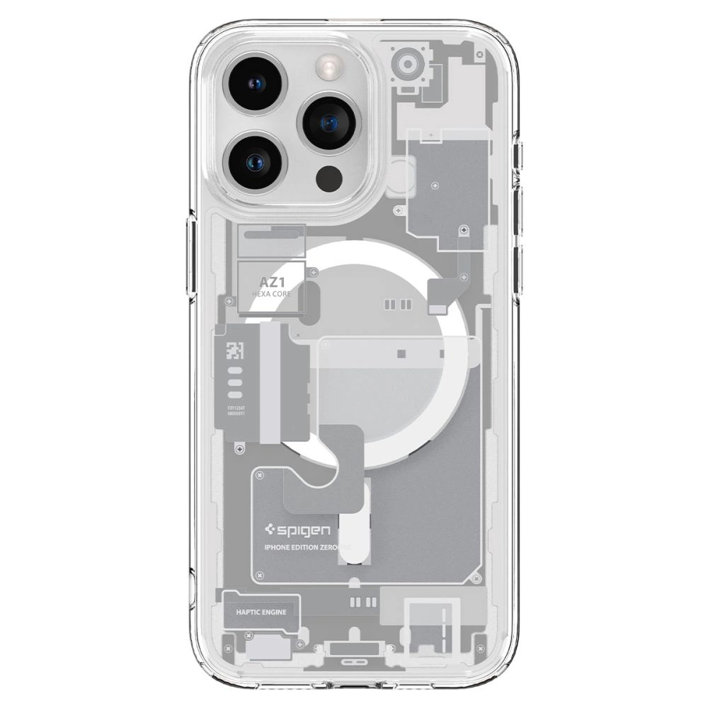 Spigen Ultra Hybrid Mag Case with MagSafe for iPhone 15 Pro - White (Zero One Pattern)eng