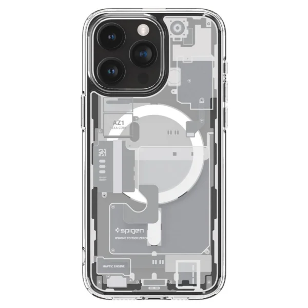 Spigen Ultra Hybrid Mag Case with MagSafe for iPhone 15 Pro - White (Zero One Pattern)eng