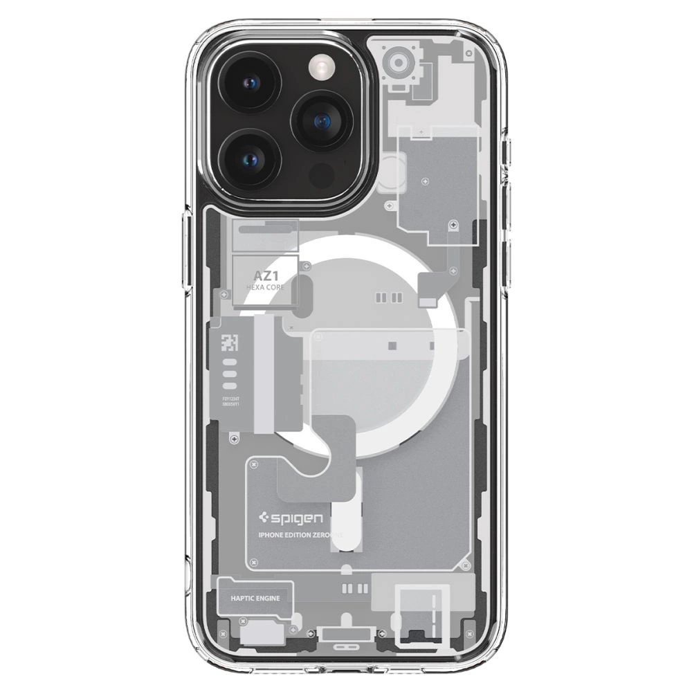 Spigen Ultra Hybrid Mag Case with MagSafe for iPhone 15 Pro - White (Zero One Pattern)eng