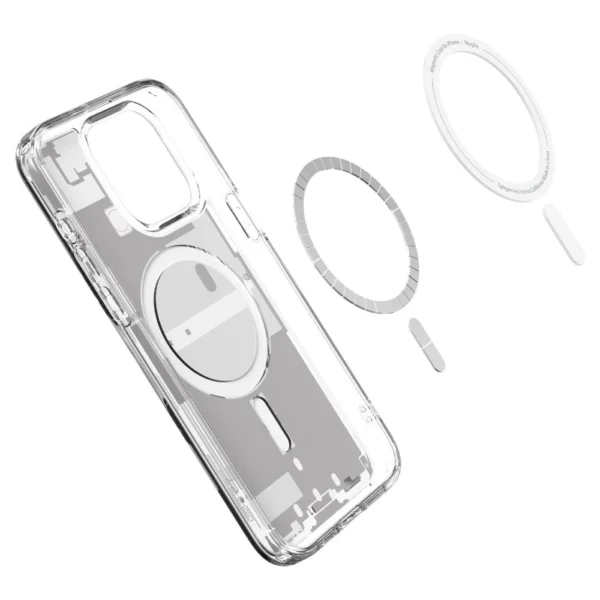 Spigen Ultra Hybrid Mag Case with MagSafe for iPhone 15 Pro - White (Zero One Pattern)eng
