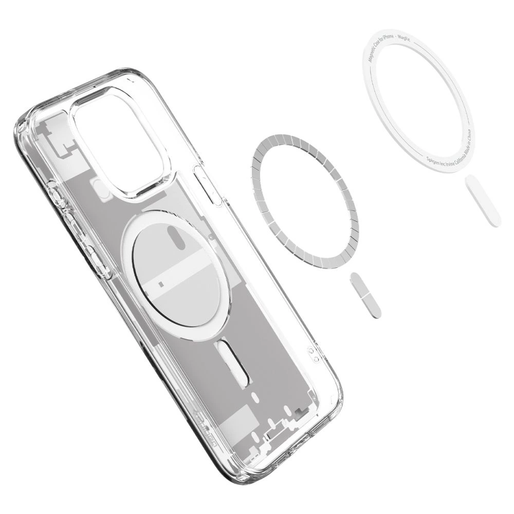 Spigen Ultra Hybrid Mag Case with MagSafe for iPhone 15 Pro - White (Zero One Pattern)eng