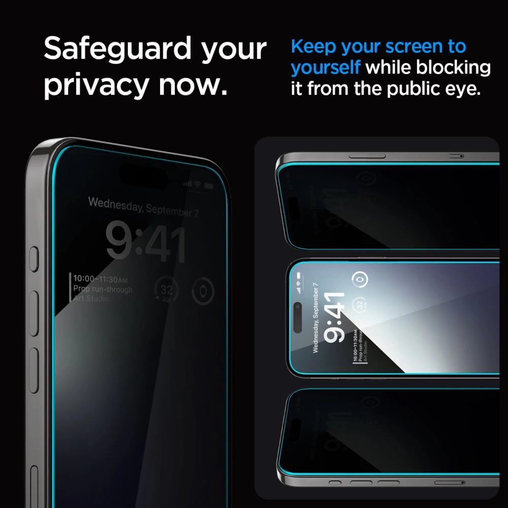 Spigen Glas.tR EZ Fit Privacy Tempered Glass for iPhone 15 Pro Maxeng