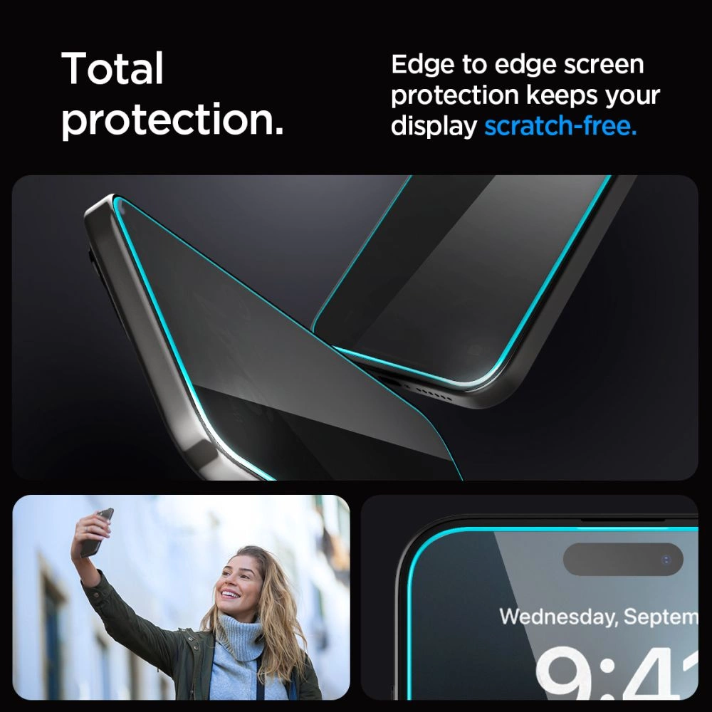 Spigen Glas.tR EZ Fit Privacy Tempered Glass for iPhone 15 Pro Maxeng