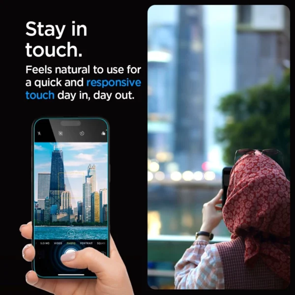 Spigen Glas.tR EZ Fit Privacy Tempered Glass for iPhone 15 Pro Maxeng