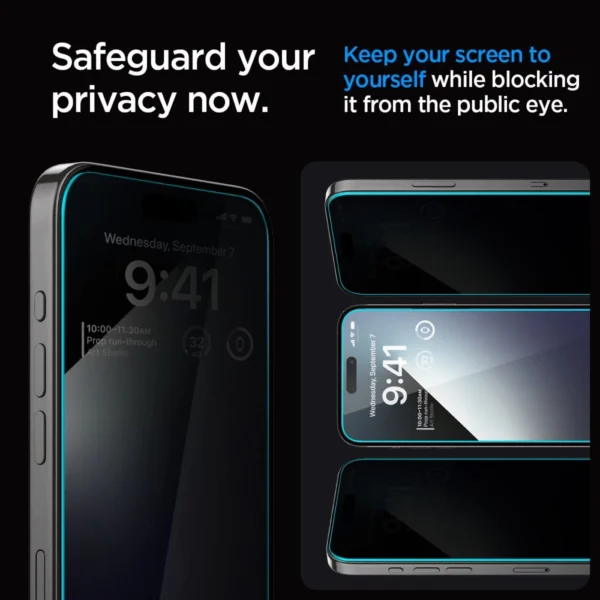 Spigen Glas.tR EZ Fit Privacy Tempered Glass for iPhone 15 Pluseng