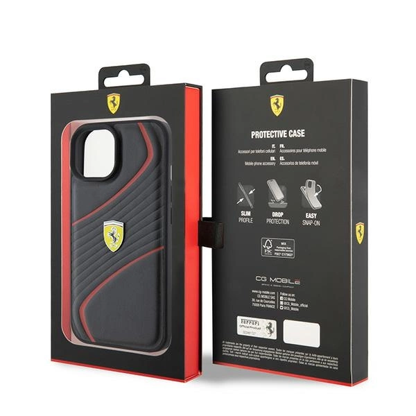 Ferrari FEHCP15SPTWK iPhone 15 6.1" black/black hardcase Twist Metal Logoeng