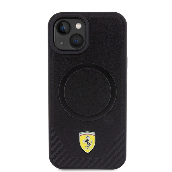 Ferrari FEHMP15SPTEK iPhone 15 6.1" black/black hardcase Carbon Metal Logo MagSafeeng