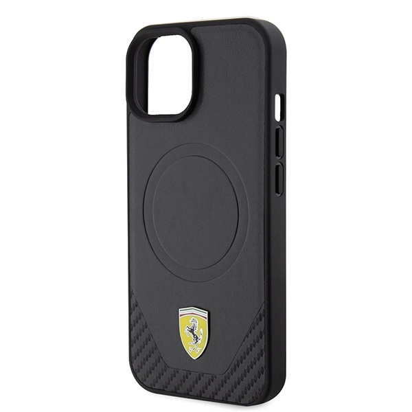 Ferrari FEHMP15SPTEK iPhone 15 6.1" black/black hardcase Carbon Metal Logo MagSafeeng