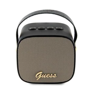 Guess Bluetooth speaker GUWSB2P4SMK Speaker mini black/black 4G Leather Script Logo with Strapeng