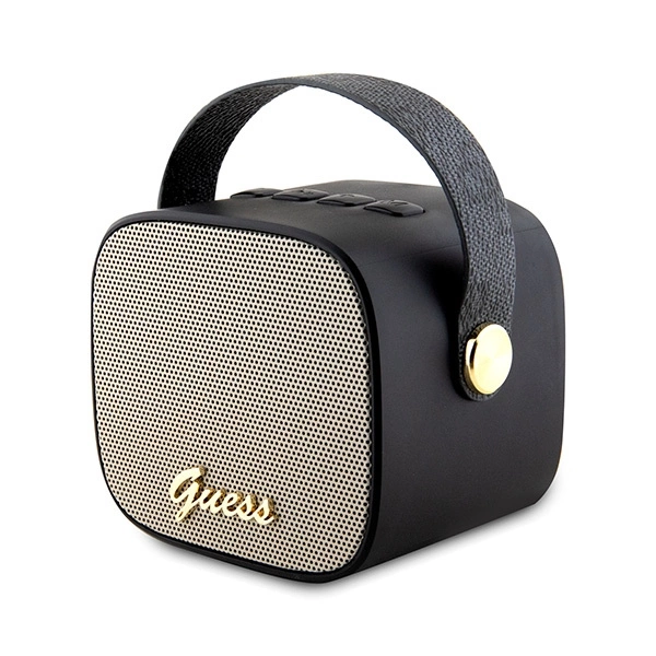 Guess Bluetooth speaker GUWSB2P4SMK Speaker mini black/black 4G Leather Script Logo with Strapeng
