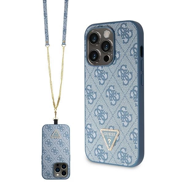 Guess GUHCP14LP4TDSCPB iPhone 14 Pro 6.1" blue/blue hardcase Crossbody 4G Metal Logoeng