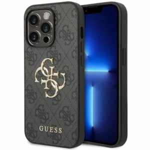 Guess GUHCP15L4GMGGR iPhone 15 Pro 6.1" gray/gray hardcase 4G Big Metal Logoeng