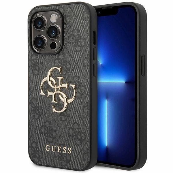 Guess GUHCP15L4GMGGR iPhone 15 Pro 6.1" gray/gray hardcase 4G Big Metal Logoeng