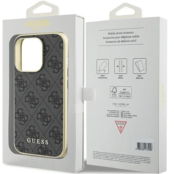 Guess GUHCP15LGF4GGR iPhone 15 Pro 6.1" gray/gray hardcase 4G Charms Collectioneng