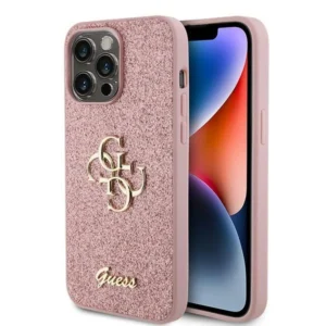Guess GUHCP15LHG4SGP iPhone 15 Pro 6.1" pink/pink hardcase Glitter Script Big 4Geng