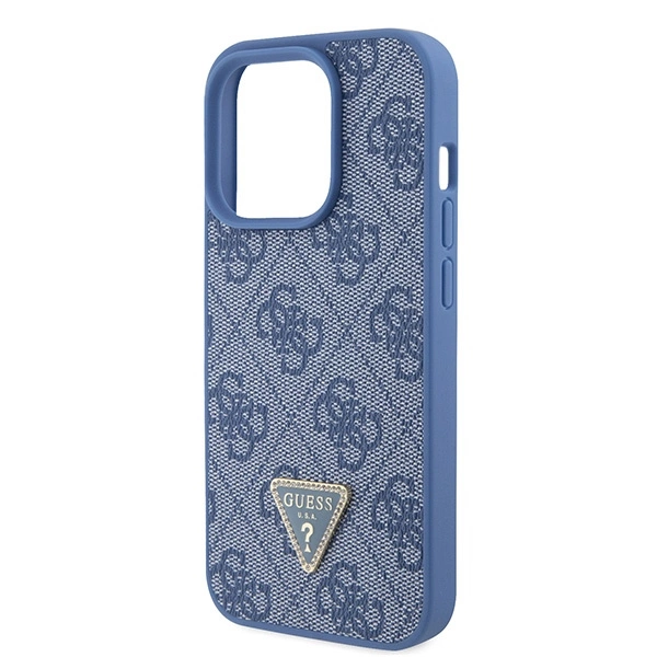 Guess GUHCP15LP4TDPB iPhone 15 Pro 6.1" blue/blue hardcase Leather 4G Triangle Strasseng