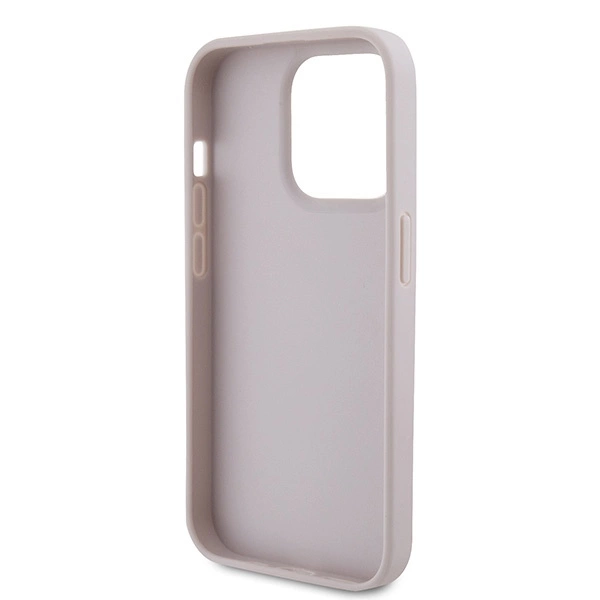 Guess Leather 4G Triangle Strass iPhone 15 Pro Case - Pinkeng