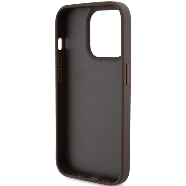 Guess GUHCP15LP4TDPW iPhone 15 Pro 6.1" brown/brown hardcase Leather 4G Triangle Strasseng