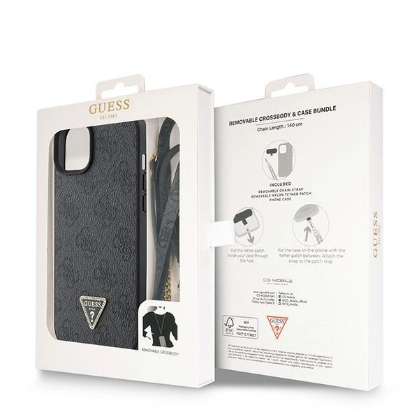 Guess GUHCP15MP4TDSCPK iPhone 15 Plus 6.7" black/black hardcase Crossbody 4G Metal Logoeng