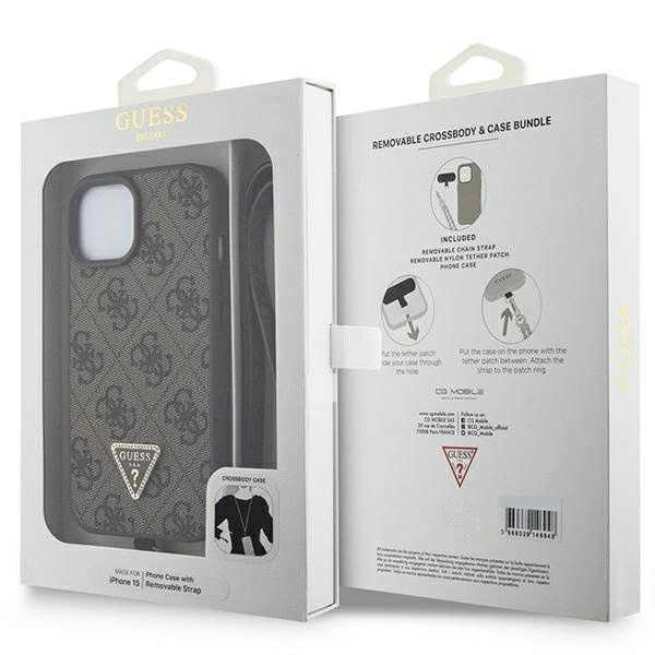 Guess GUHCP15MP4TDSCPW iPhone 15 Plus 6.7" brown/brown hardcase Crossbody 4G Metal Logoeng