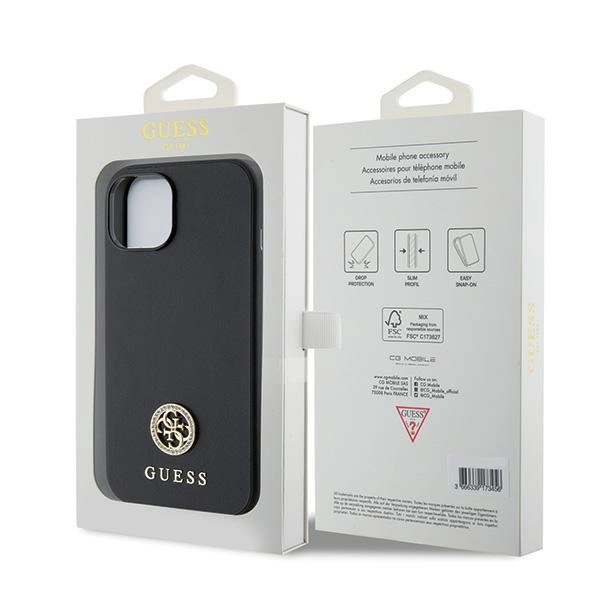 Guess GUHCP15MPS4DGPK iPhone 15 Plus 6.7" black/black hardcase Strass Metal Logoeng