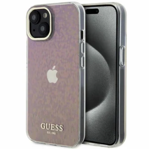 Guess GUHCP15SHDECMP iPhone 15 6.1" pink/pink hardcase IML Faceted Mirror Disco Iridescenteng