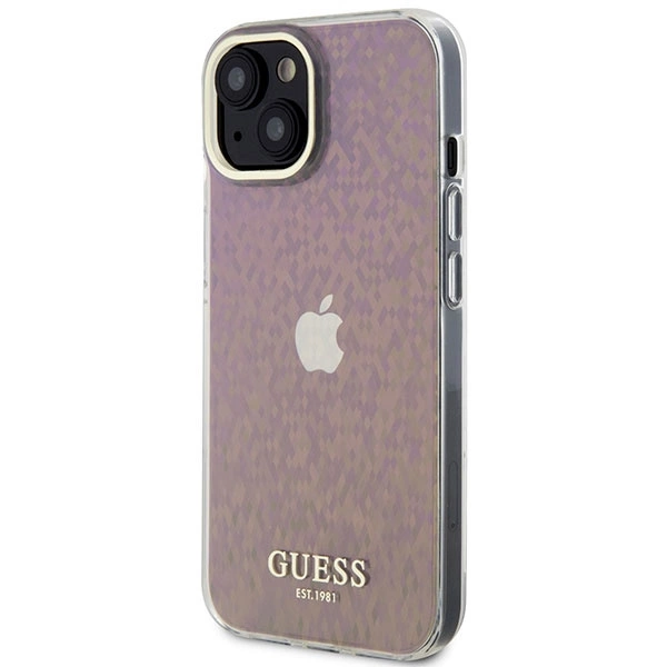 Guess GUHCP15SHDECMP iPhone 15 6.1" pink/pink hardcase IML Faceted Mirror Disco Iridescenteng