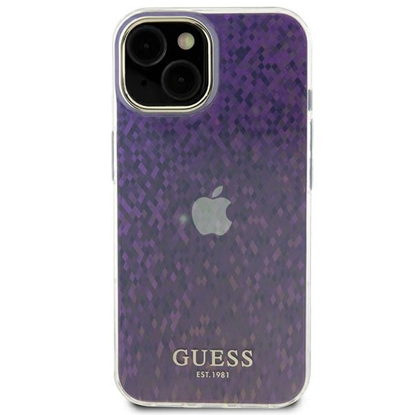 Guess GUHCP15SHDECMP iPhone 15 6.1" pink/pink hardcase IML Faceted Mirror Disco Iridescenteng